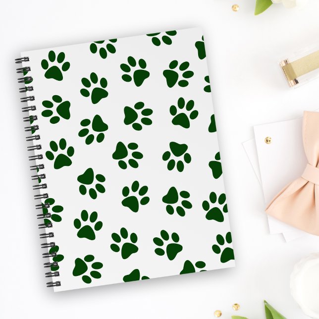 Pattern Of Paws, Dog Paws, Green Paws Notebook (Creator Uploaded)