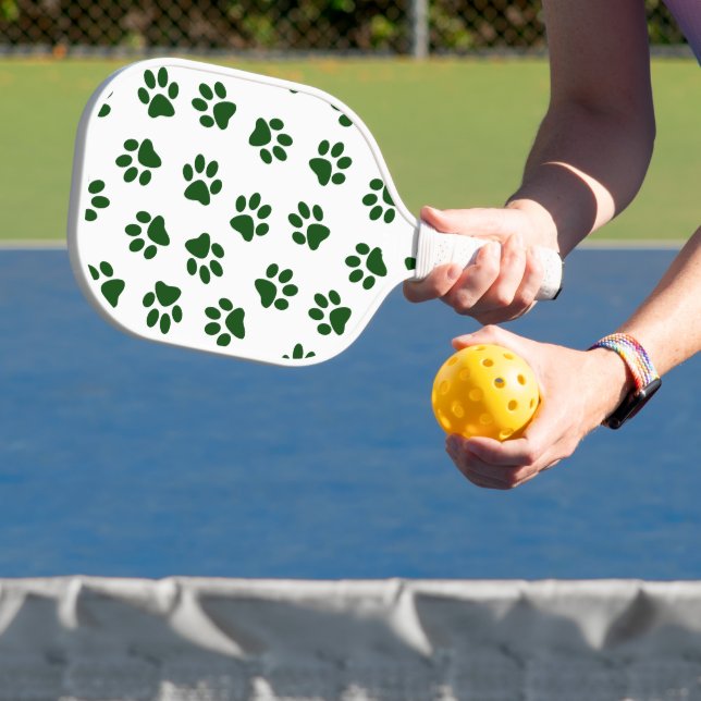 Pattern Of Paws, Dog Paws, Green Paws Pickleball Paddle (Insitu)
