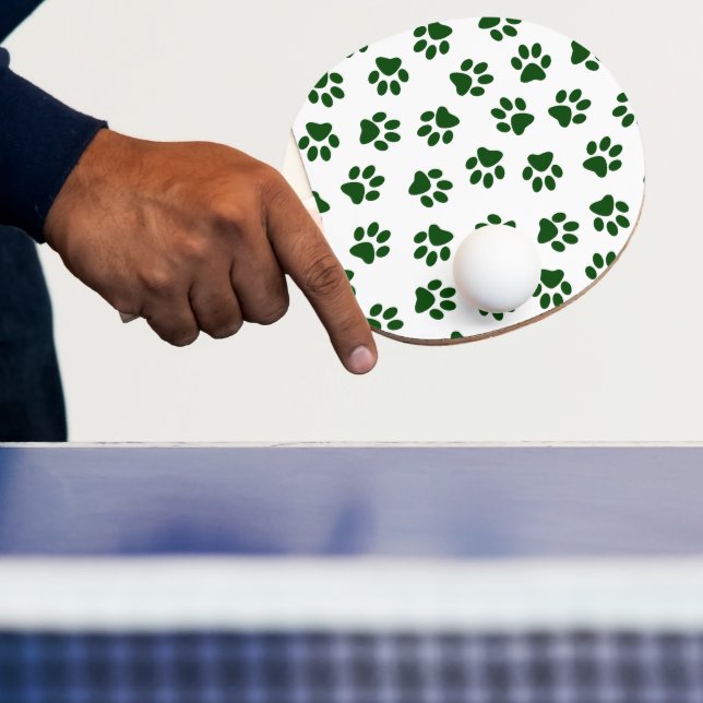 Pattern Of Paws, Dog Paws, Green Paws Ping Pong Paddle (Insitu)