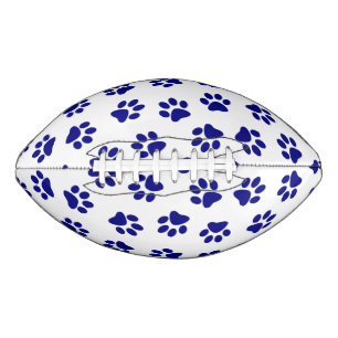 Pattern Of Paws, Dog Paws, Navy Blue Paws Football