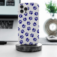 Pattern Of Paws, Dog Paws, Navy Blue Paws