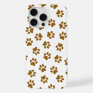 Pattern Of Paws, Dog Paws, Orange Gold Paws iPhone 15 Pro Max Case