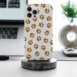 Pattern Of Paws, Dog Paws, Orange Gold Paws iPhone 15 Pro Max Case