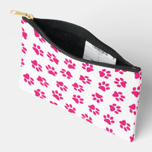 Pattern Of Paws, Dog Paws, Pink Paws Accessory Pouch