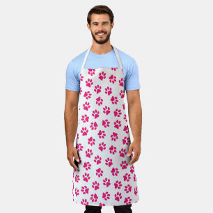 Pattern Of Paws, Dog Paws, Pink Paws Apron