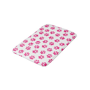 Pattern Of Paws, Dog Paws, Pink Paws Bath Mat