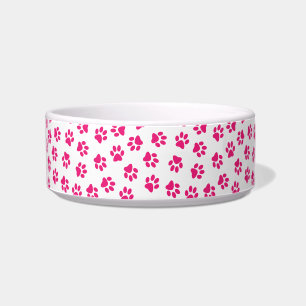 Pattern Of Paws, Dog Paws, Pink Paws Bowl