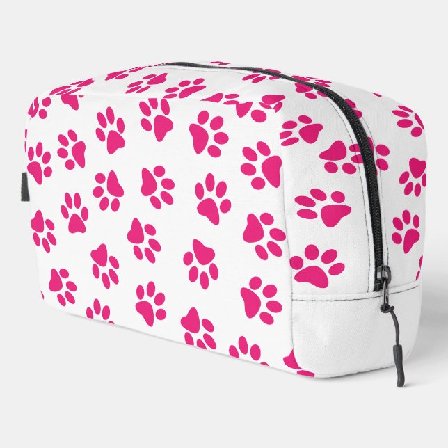 Pattern Of Paws, Dog Paws, Pink Paws Dopp Kit (Right Corner)
