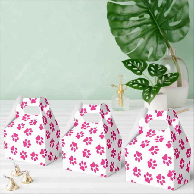 Pattern Of Paws, Dog Paws, Pink Paws Favour Box (Multiple)