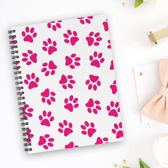 Pattern Of Paws, Dog Paws, Pink Paws Notebook (Creator Uploaded)