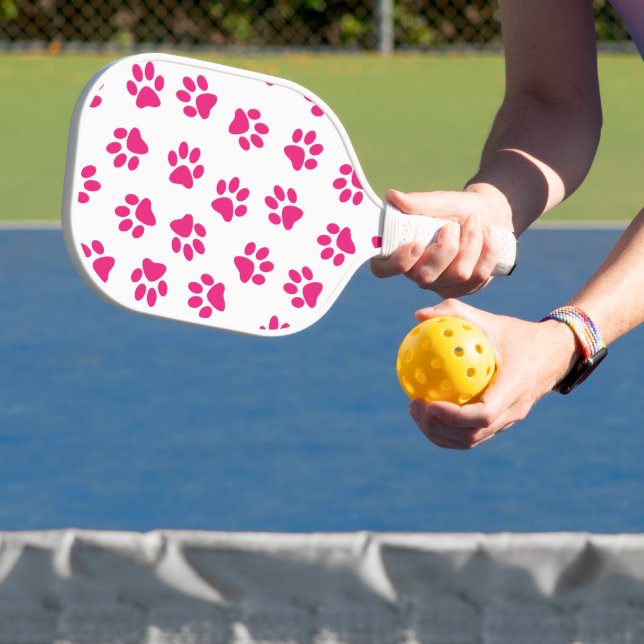 Pattern Of Paws, Dog Paws, Pink Paws Pickleball Paddle (Insitu)