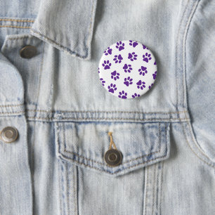 Pattern Of Paws, Dog Paws, Purple Paws 6 Cm Round Badge