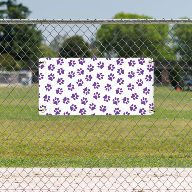 Pattern Of Paws, Dog Paws, Purple Paws Banner (Insitu)