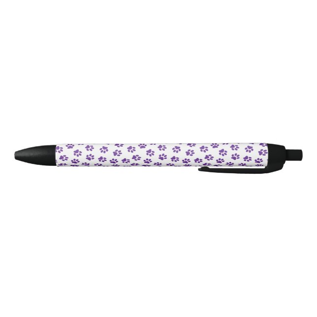 Pattern Of Paws, Dog Paws, Purple Paws Black Ink Pen (Bottom)