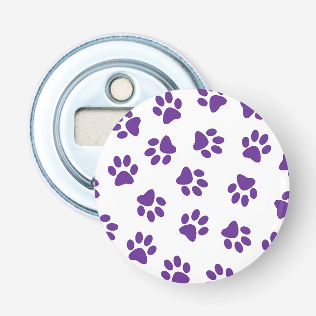 Pattern Of Paws, Dog Paws, Purple Paws Bottle Opener (Front)