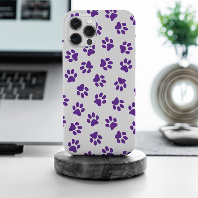 Pattern Of Paws, Dog Paws, Purple Paws Case-Mate iPhone Case (Creator Uploaded)