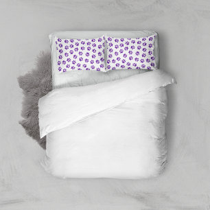 Pattern Of Paws, Dog Paws, Purple Paws Pillowcase
