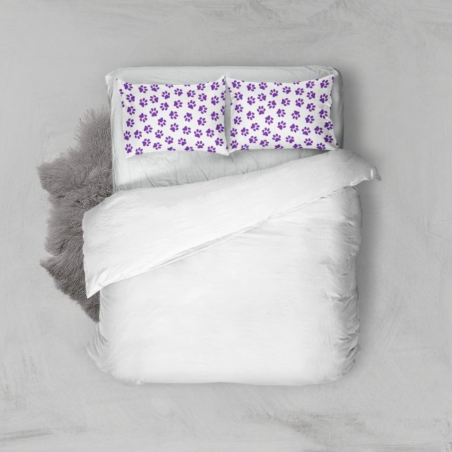 Pattern Of Paws, Dog Paws, Purple Paws Pillowcase (Creator Uploaded)