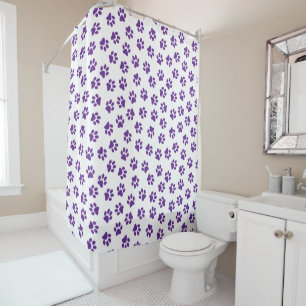 Pattern Of Paws, Dog Paws, Purple Paws Shower Curtain