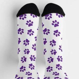 Pattern Of Paws, Dog Paws, Purple Paws Socks