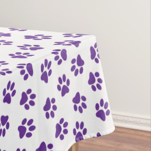 Pattern Of Paws, Dog Paws, Purple Paws Tablecloth
