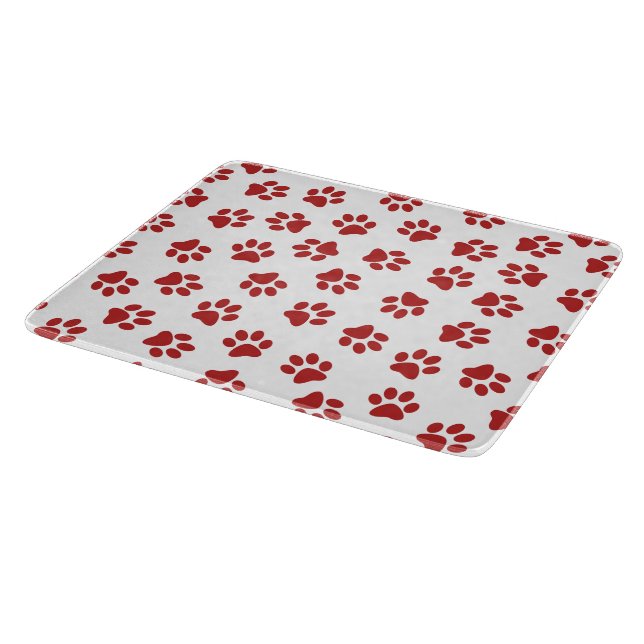 Pattern Of Paws, Dog Paws, Red Paws Cutting Board (Corner)