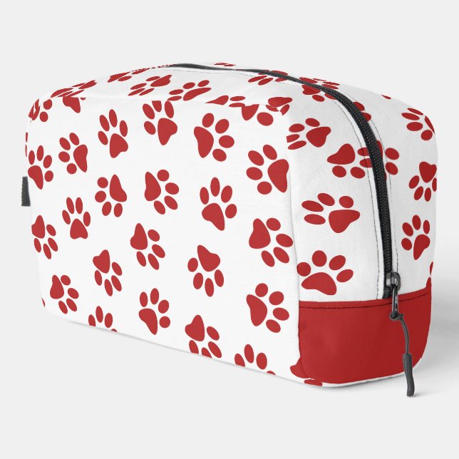 Pattern Of Paws, Dog Paws, Red Paws Dopp Kit (Right Corner)