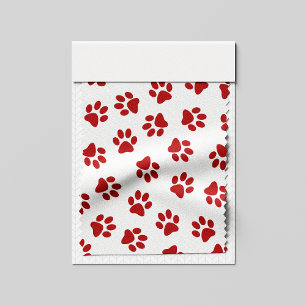 Pattern Of Paws, Dog Paws, Red Paws Fabric