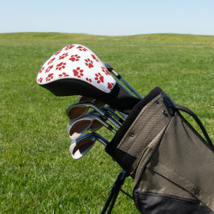 Pattern Of Paws, Dog Paws, Red Paws Golf Head Cover