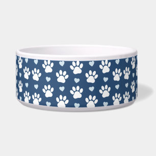 Pattern Of Paws, Dog Paws, White Paws, Blue Hearts