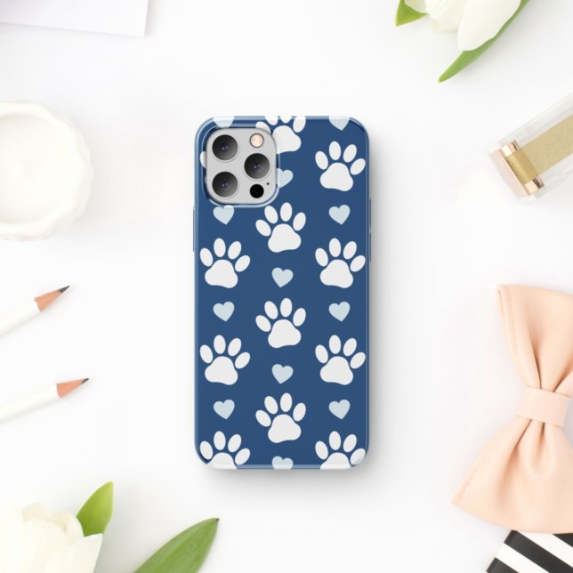 Pattern Of Paws, Dog Paws, White Paws, Blue Hearts (Creator Uploaded)