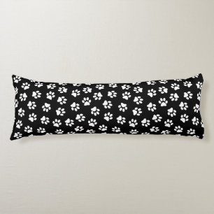 Pattern Of Paws, Dog Paws, White Paws Body Cushion