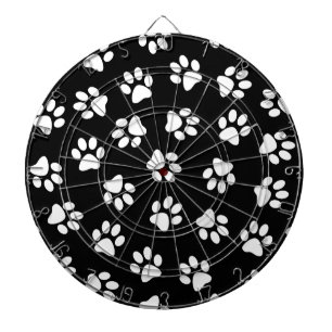Pattern Of Paws, Dog Paws, White Paws Dartboard