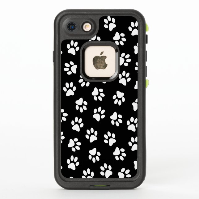 Pattern Of Paws, Dog Paws, White Paws LifeProof iPhone Case (Back)