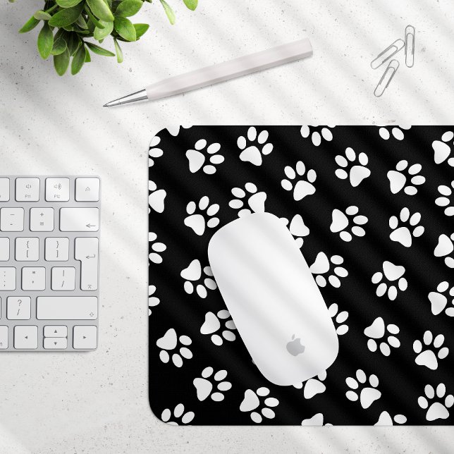 Pattern Of Paws, Dog Paws, White Paws Mouse Pad (Creator Uploaded)