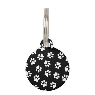 Pattern Of Paws, Dog Paws, White Paws Pet Tag