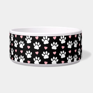 Pattern Of Paws, Dog Paws, White Paws, Pink Hearts