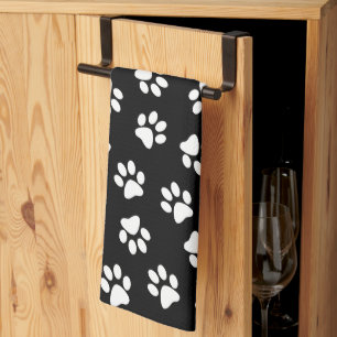 Pattern Of Paws, Dog Paws, White Paws Tea Towel