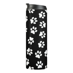 Pattern Of Paws, Dog Paws, White Paws Thermal Tumbler