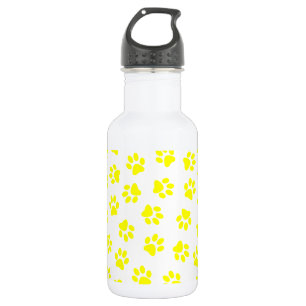 Pattern Of Paws, Dog Paws, Yellow Paws 532 Ml Water Bottle
