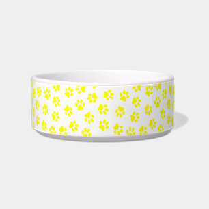 Pattern Of Paws, Dog Paws, Yellow Paws Bowl