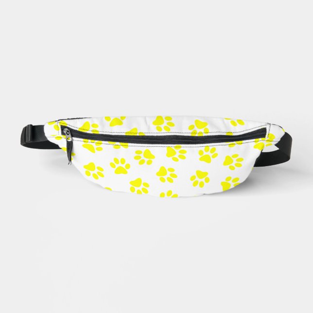 Pattern Of Paws, Dog Paws, Yellow Paws Bum Bags (Front)