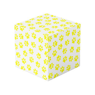 Pattern Of Paws, Dog Paws, Yellow Paws Cube