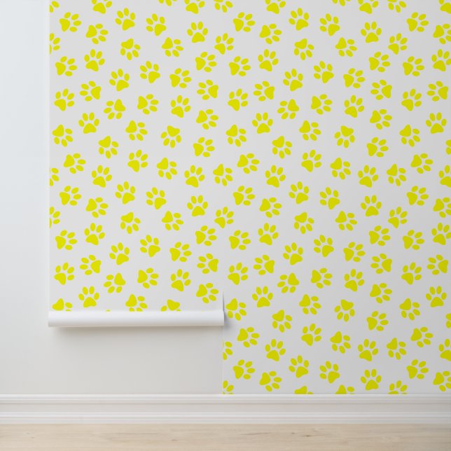 Pattern Of Paws, Dog Paws, Yellow Paws Wallpaper (Application)