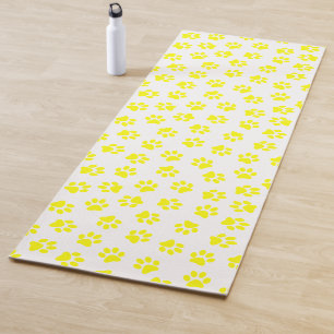 Pattern Of Paws, Dog Paws, Yellow Paws Yoga Mat