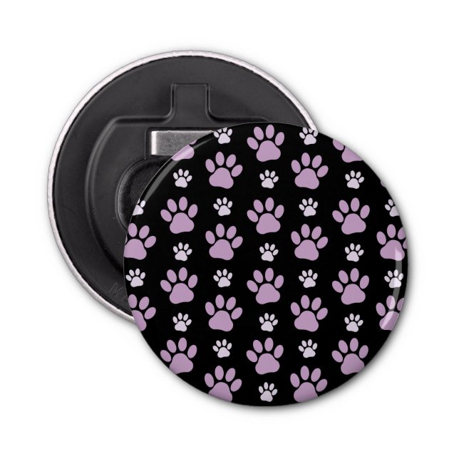 Pattern Of Paws, Lilac Paws, Dog Paws, Paw Prints Bottle Opener (Front)