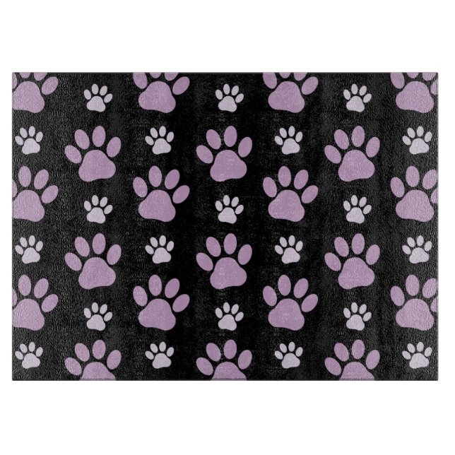 Pattern Of Paws, Lilac Paws, Dog Paws, Paw Prints Cutting Board (Front)