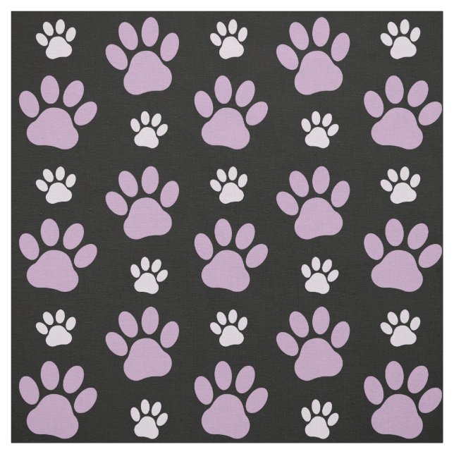Pattern Of Paws, Lilac Paws, Dog Paws, Paw Prints Fabric (Swatch)