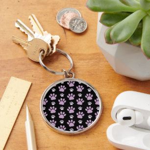 Pattern Of Paws, Lilac Paws, Dog Paws, Paw Prints Key Ring