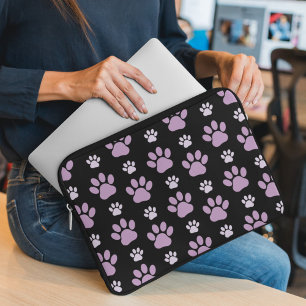 Pattern Of Paws, Lilac Paws, Dog Paws, Paw Prints Laptop Sleeve